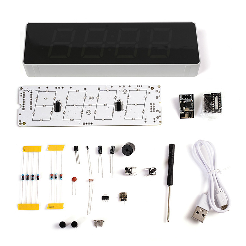 Smart Home Esp8266 - カラフルなwifiインテリジェント電子時計キット、DIY溶接練習部品セット、自動時間同期、esp8266
