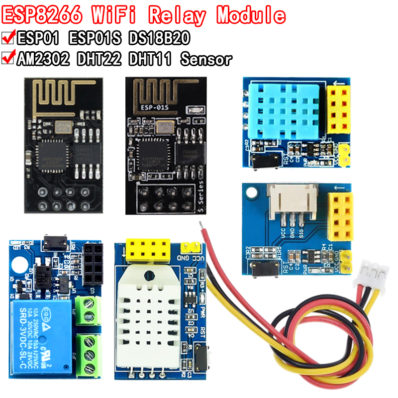 Smart Home Esp8266 - Wi-Fi ACリレーモジュール,5V,ds18b20,dht11,LEDコントローラー,RGB,スマートホーム,リモートコントロールスイッチ,電話アプリケーション,ESP-01S