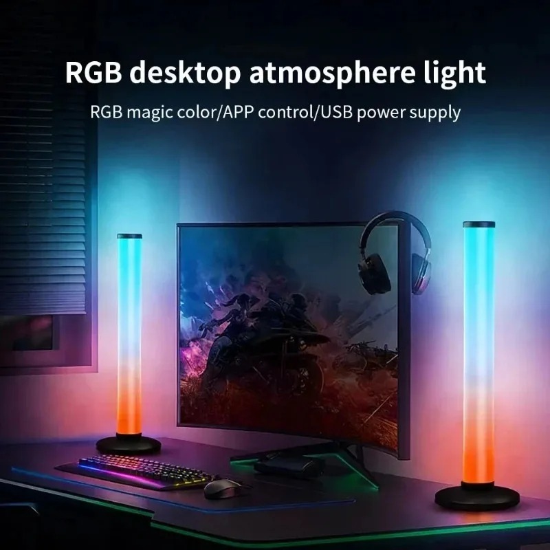Smart Home Decor - RGB LEDライトバー USB給電式、スマートTVアンビエント照明、Bluetoothアプリリモコン付き、音楽反応型ランプ、ホームデコレーション用