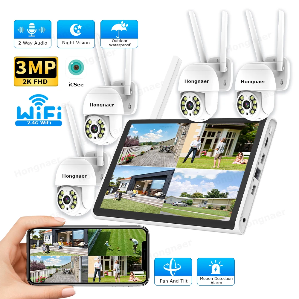 Security Ip Camera - 2026年 ホンナール 3MP 4チャンネル WiFi ホームIP
