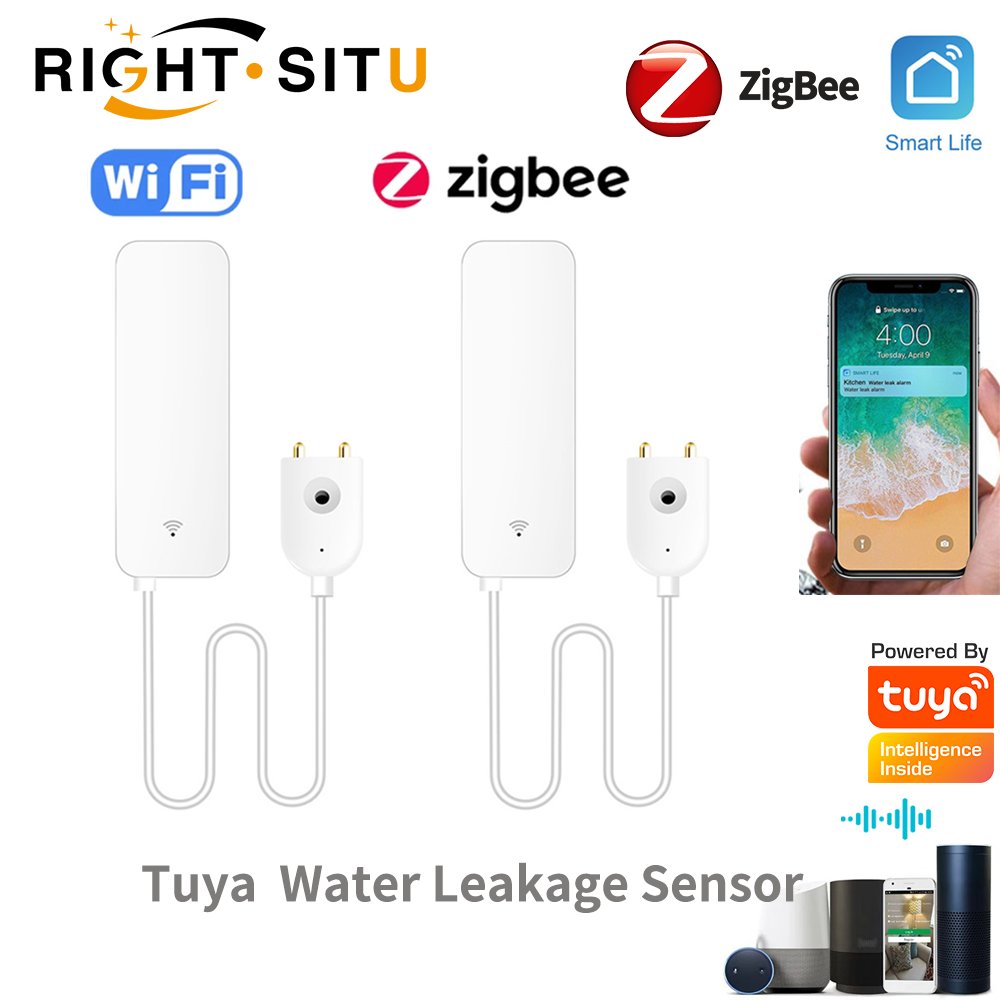 Wifi Water Leak Detector - Tuya WiFi 漏水センサー、漏水検知器、Smartlife APP 通知アラート、漏水警報ホームセキュリティ水洪水センサー
