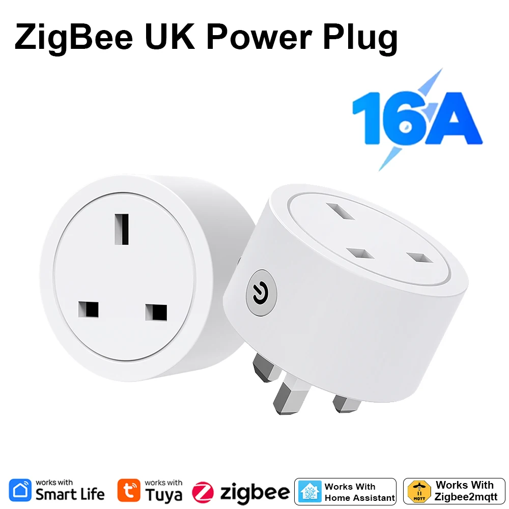 Smart Home Monitoring - Zigbeeスマートプラグ 16A イギリス規格コンセント Alexa、Google Home対応 エネルギーモニター