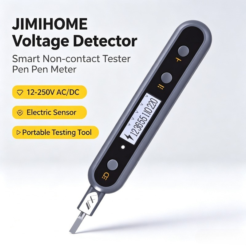 Smart Home Devices - JIMIHOME 電圧検出器スマート非接触テスターペンメーター 12-250V AC/DC 電気センサー多機能テストツール