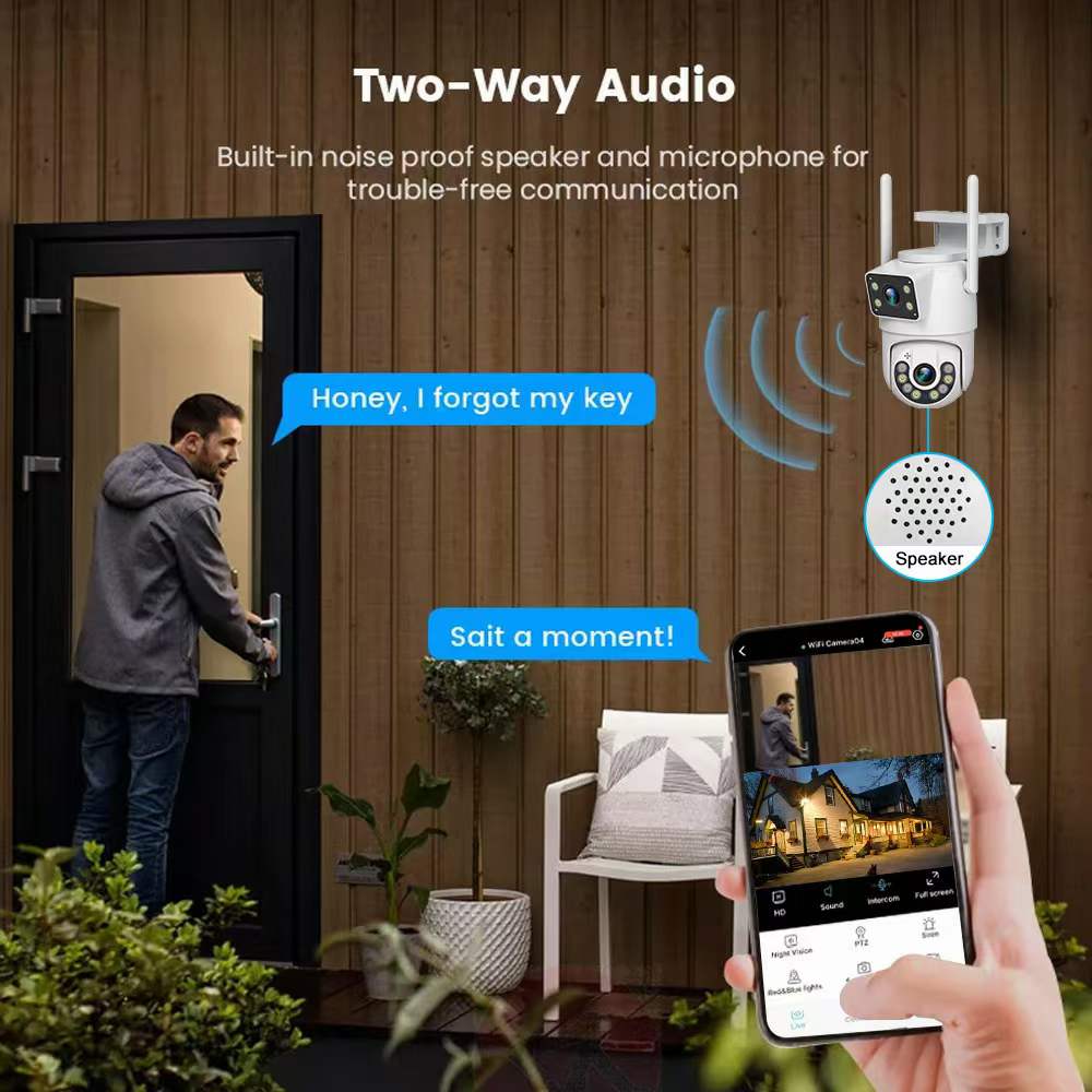 Smart Home Windows App - 4MP UHD O-kamアプリ対応 2.4G&5G デュアルレンズ ワイヤレスPTZ