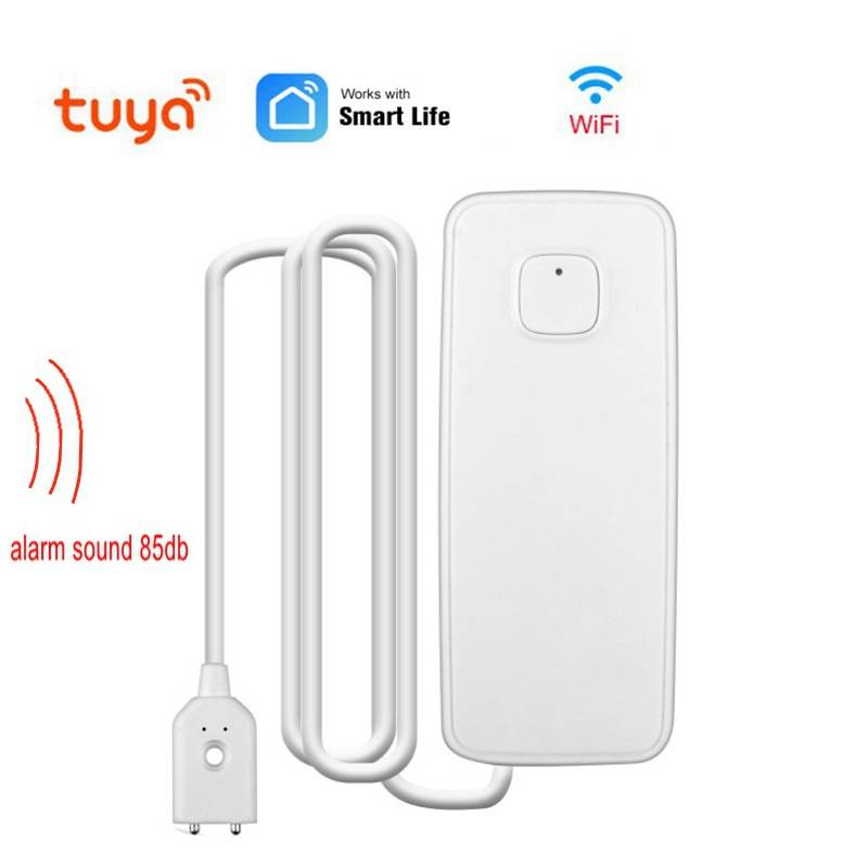 Wifi Water Leak Detector - Tuya-漏水センサー,水,オーバーフローレベル,セキュリティサウンド,リモートモニター用のインテリジェントなwifiシステム