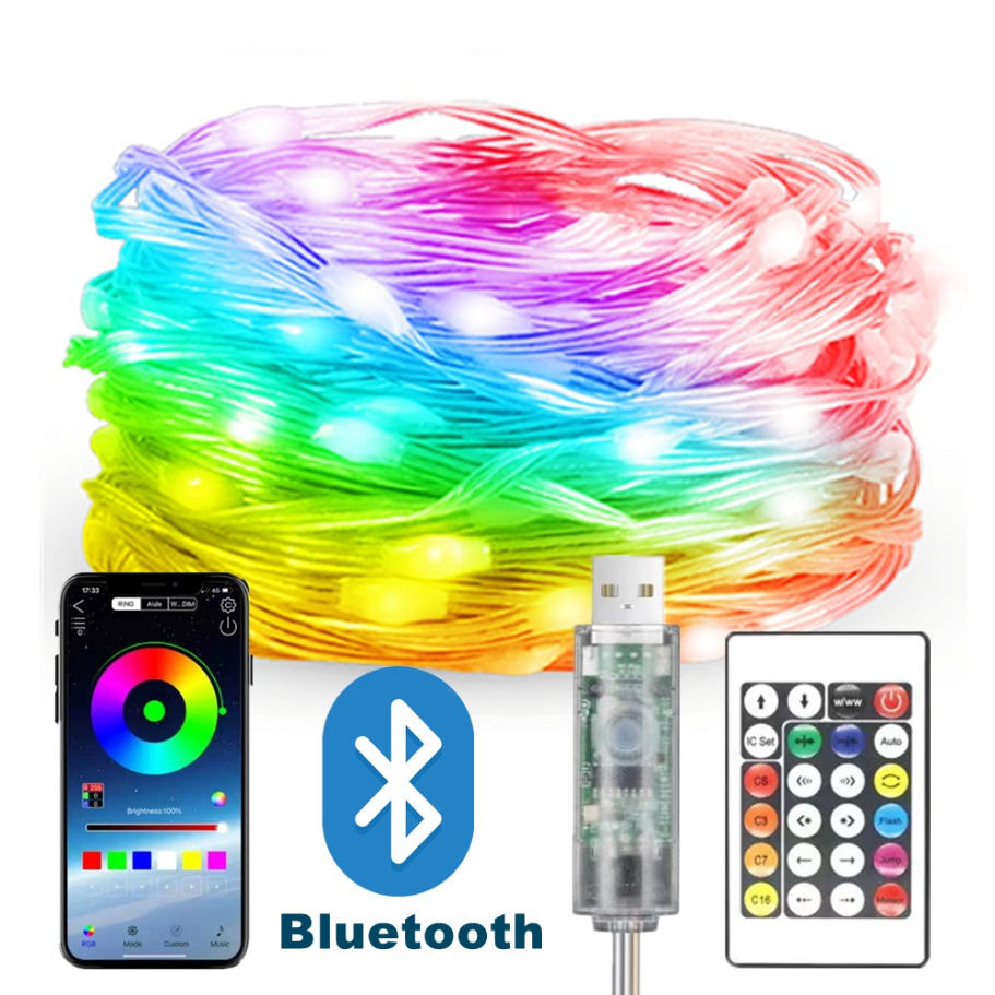 Smart Home Decor - WS2812B LED ライトストリングスマート Bluetooth リモコン RGBIC