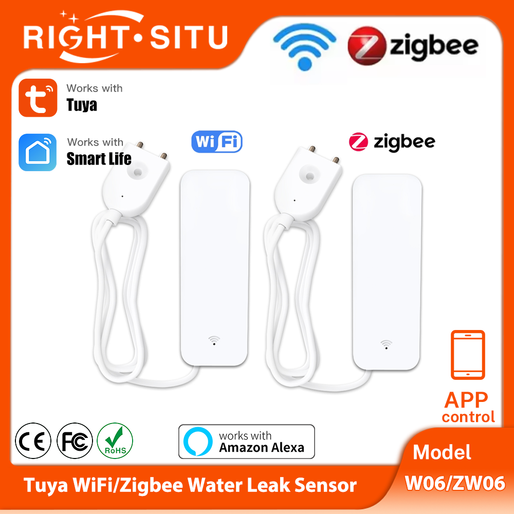 Wifi Water Leak Detector - Tuya WiFi Zigbee 水センサー スマート漏水検知器 洪水漏水警報