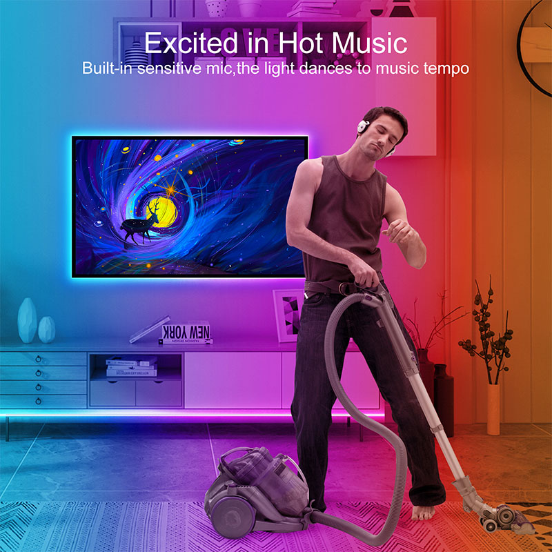 Smart Home Decor - STTLスマートRGB LEDテレビストリップライト 2.5M USB電源 モーションセンサー搭載 バックライトランプ