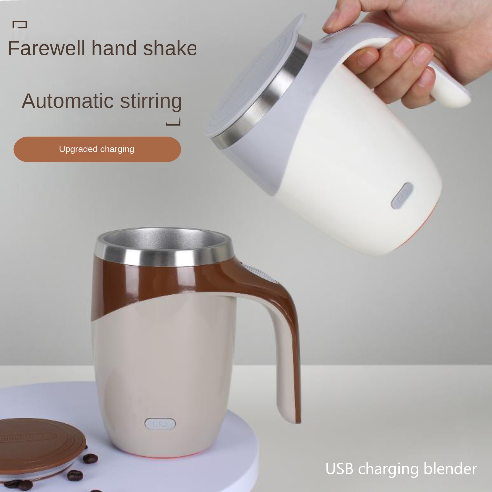 Smart Home Yam Pounder - 自動攪拌ステンレス鋼電気ミキシングカップ,ポータブル,USB,電気ブレンダー,スマート,家庭用およびオフィス用