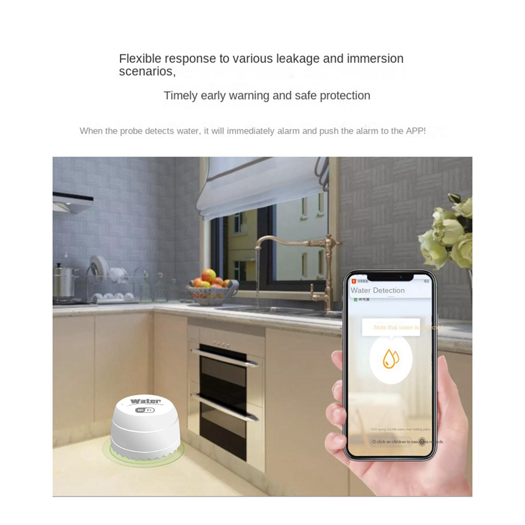Wifi Water Leak Detector - ABKW-3X Wifi クロウスマート水漏れ検知器 漏水センサーアラーム 漏水検知器 40DB