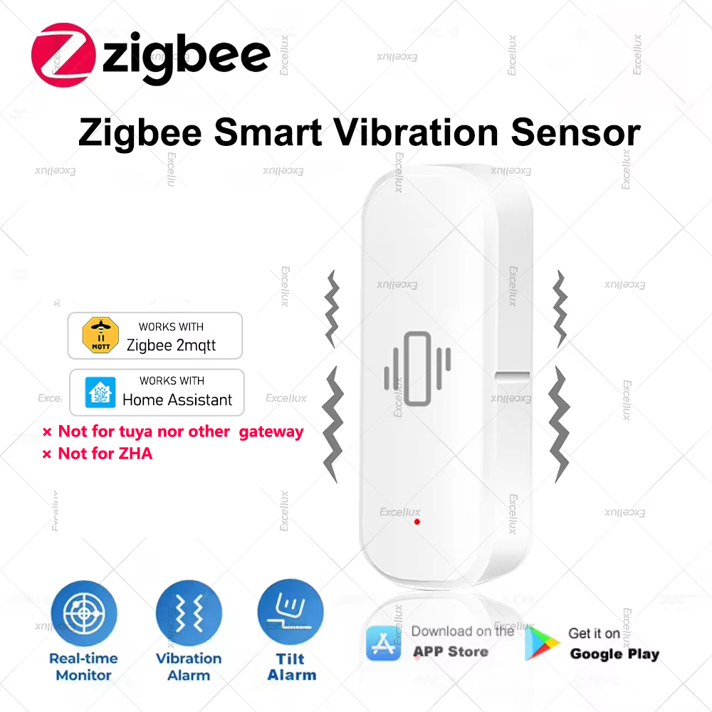 Smart Home Monitoring - Zigbee スマート振動センサーホームセキュリティ保護リアルタイムモニター衝撃警報センサーホームアシスタント Zigbee2MQTT と連携