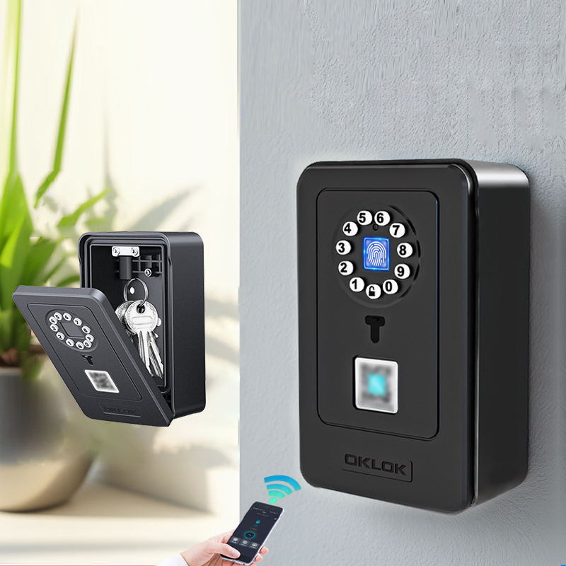 Smart Home Box - インテリジェント南京錠ハングデザインパスワード保管デポジットケース家庭用指紋セーフデジタルドアロックボックスセキュリティスマートキー