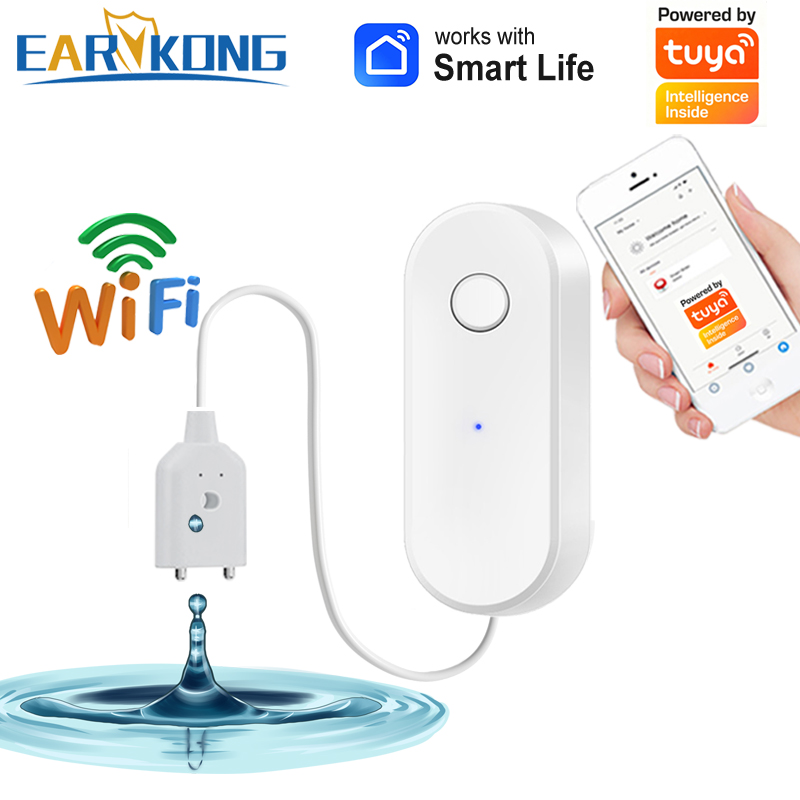 Wifi Water Leak Detector - Tuya WiFi スマート水漏れセンサー液体漏れ警報オーバーフローレベル検出器洪水保護 SmartLife アプリ