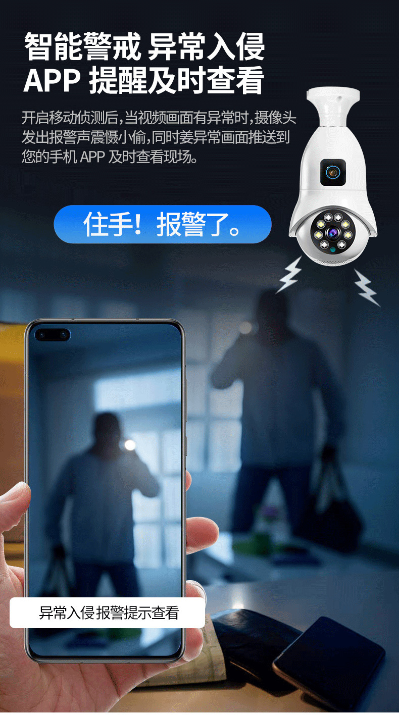 Smart Home Windows App - 4MP UHD V380アプリ対応 デュアルレンズ E27/DC フルカラー