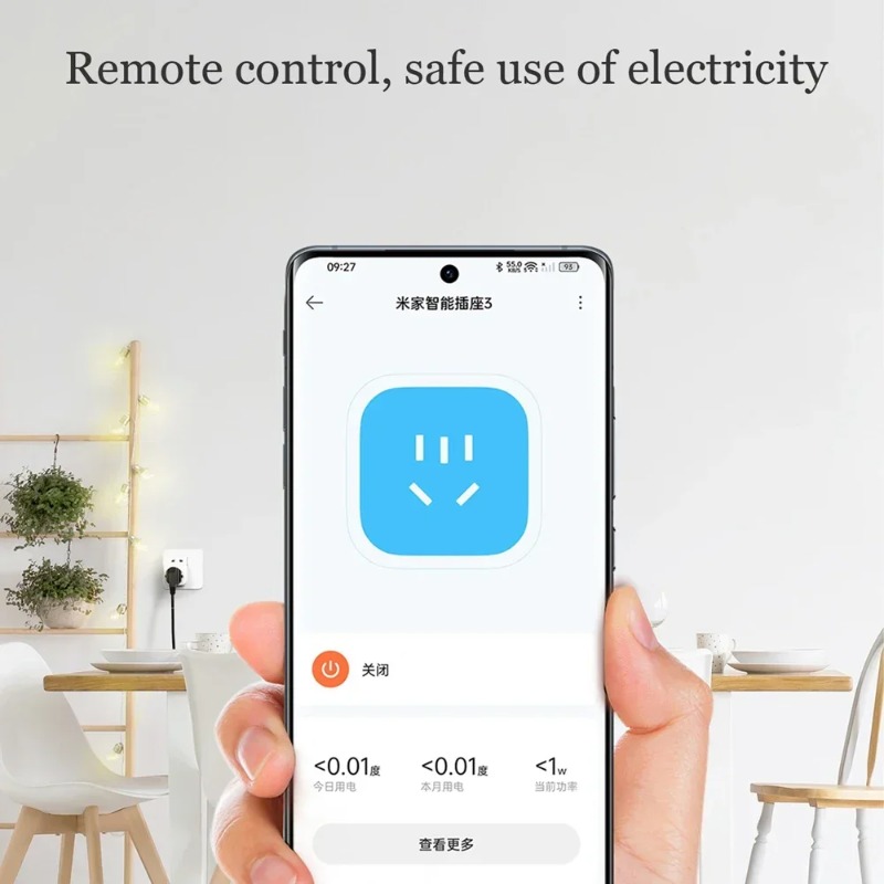 Smart Home Zestaw - Xiaomi Mijiaスマートソケット3 WIFI電力統計版 ワイヤレスリモコンアダプター 電源オンオフ Mi