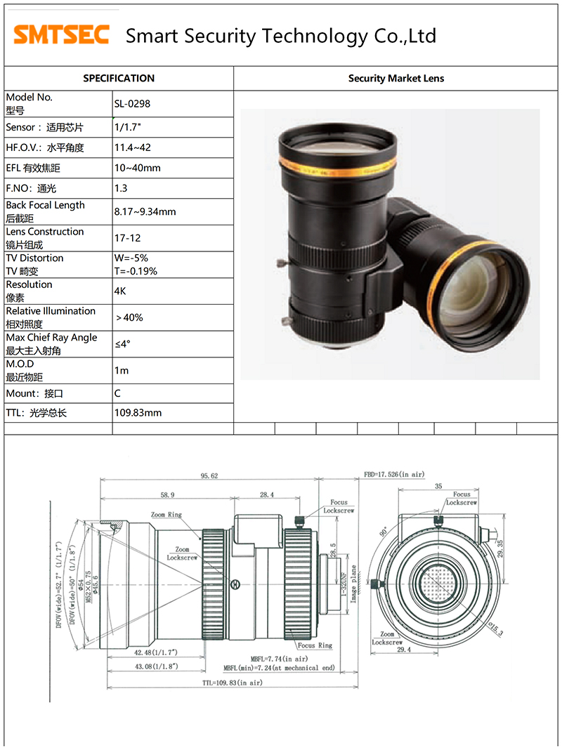 10-40mm 4倍手動ズーム 8MP 4K CCTVレンズ - Security Ip Camera のレビューと価格