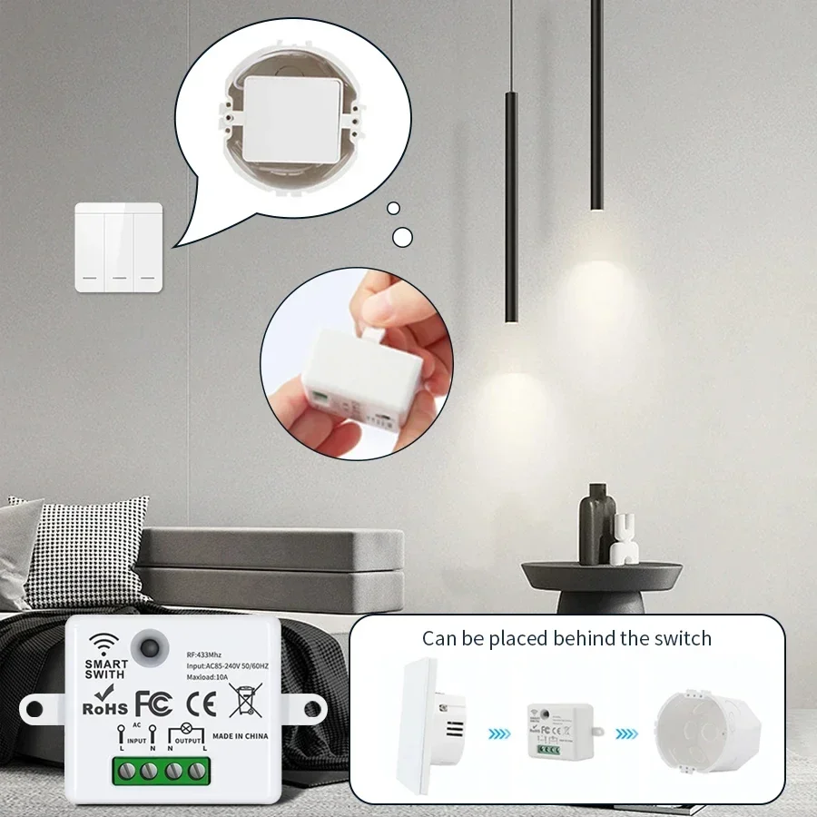 RF 433MHz ワイヤレスリモートコントロールスイッチス - Smart Light Switch のレビューと価格