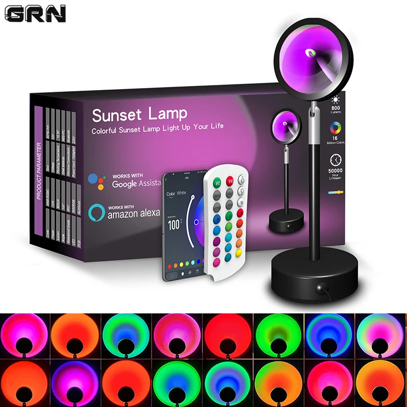 スマートLEDサンセットランプ,カラフルな変更ランプ,Blu - Smart Home Decor のレビューと価格