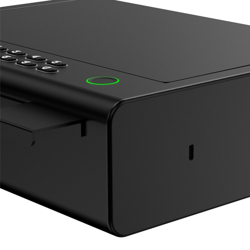 スマート指紋ハンドガンセーフバイオメトリックロック合金鋼セキ - Smart Home Box のレビューと価格
