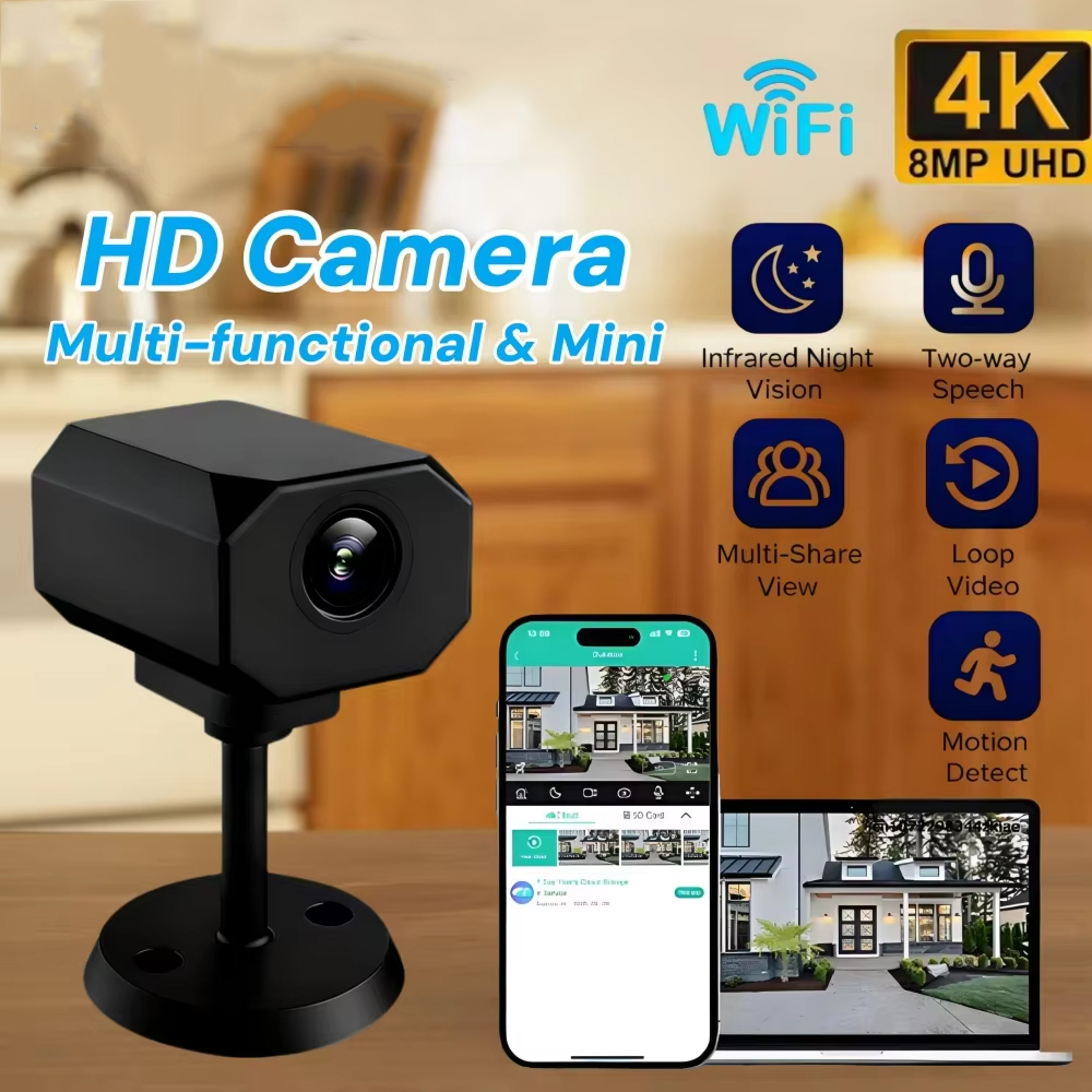 4K HD WiFi セキュリティカメラ 家庭用 ミニ スマ - Security Ip Camera のレビューと価格