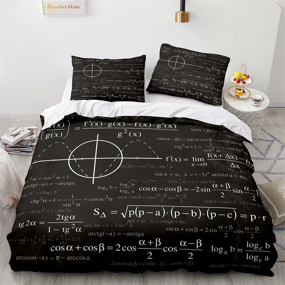 現代布団カバーセット学校天才スマート学生数学幾何学科学数式画 - Smart Home Decor のレビューと価格