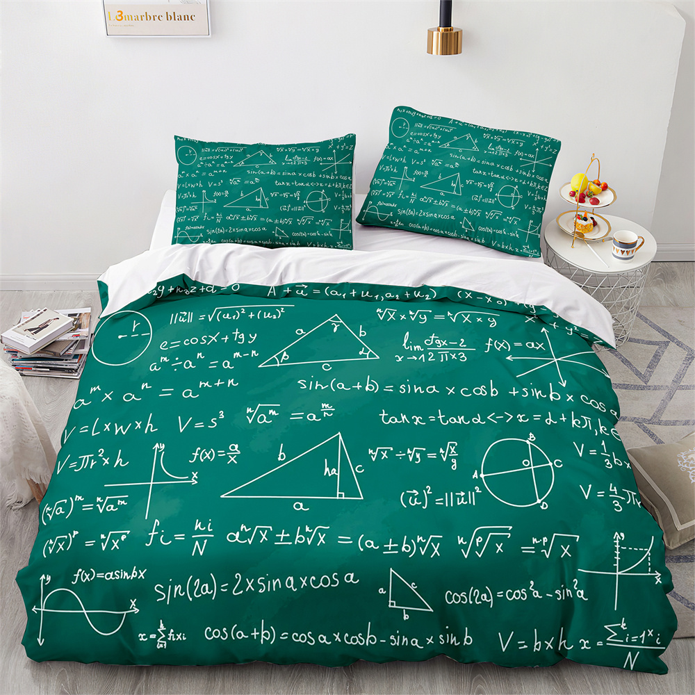 現代布団カバーセット学校天才スマート学生数学幾何学科学数式画 - Smart Home Decor のレビューと価格