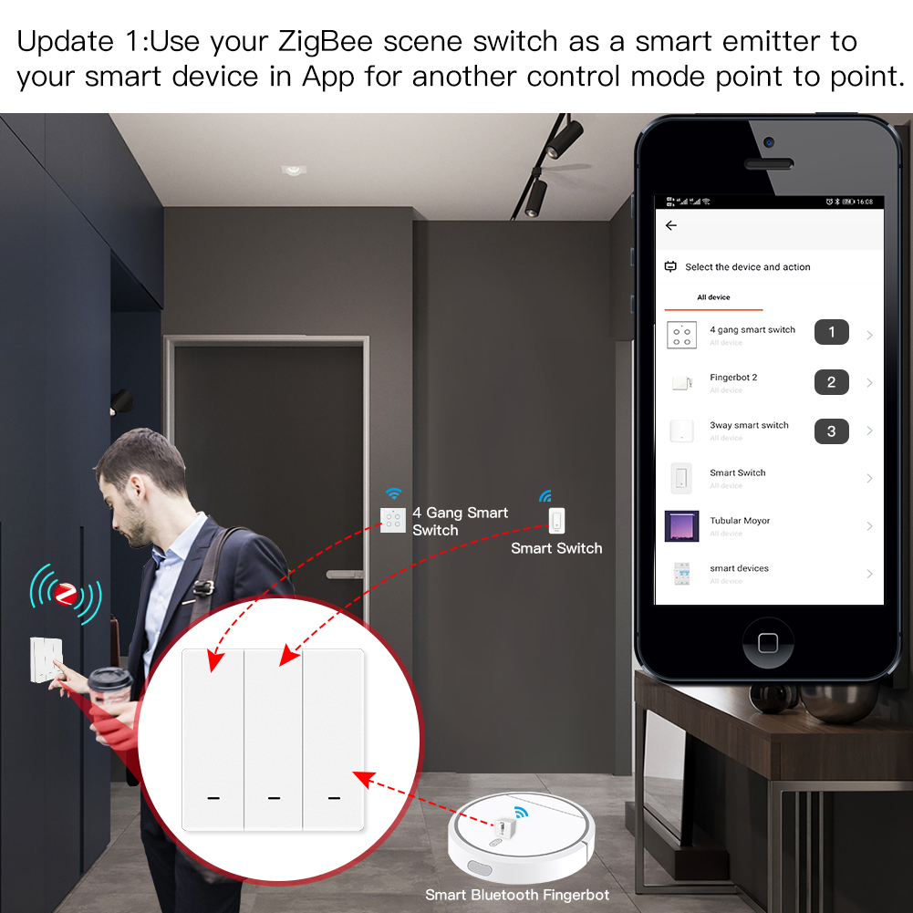 MOES Tuya ZigBee シーンスイッチ ワイヤレス - Smart Light Switch のレビューと価格