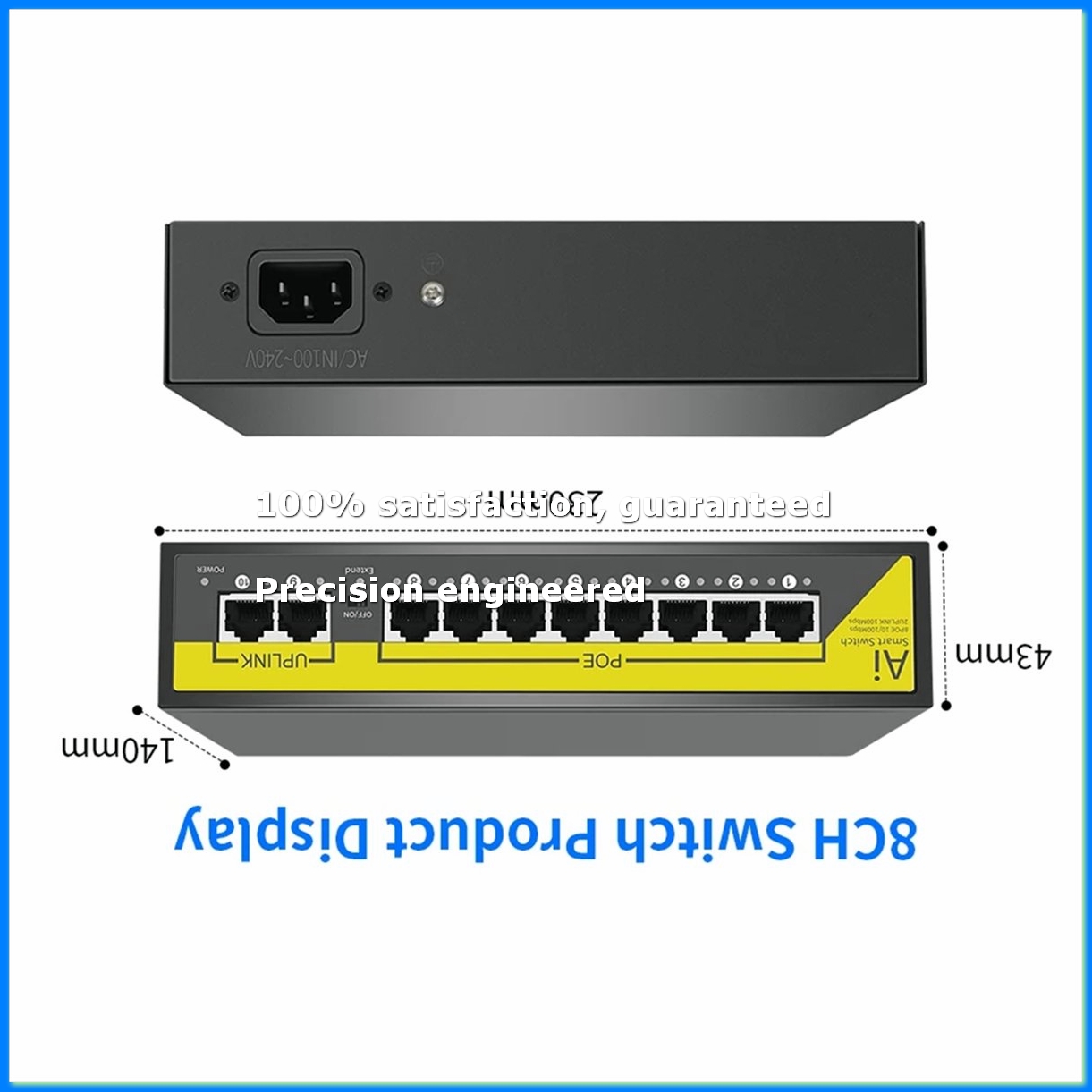48V 8ポート POE スイッチ イーサネット 10/10 - Security Ip Camera のレビューと価格