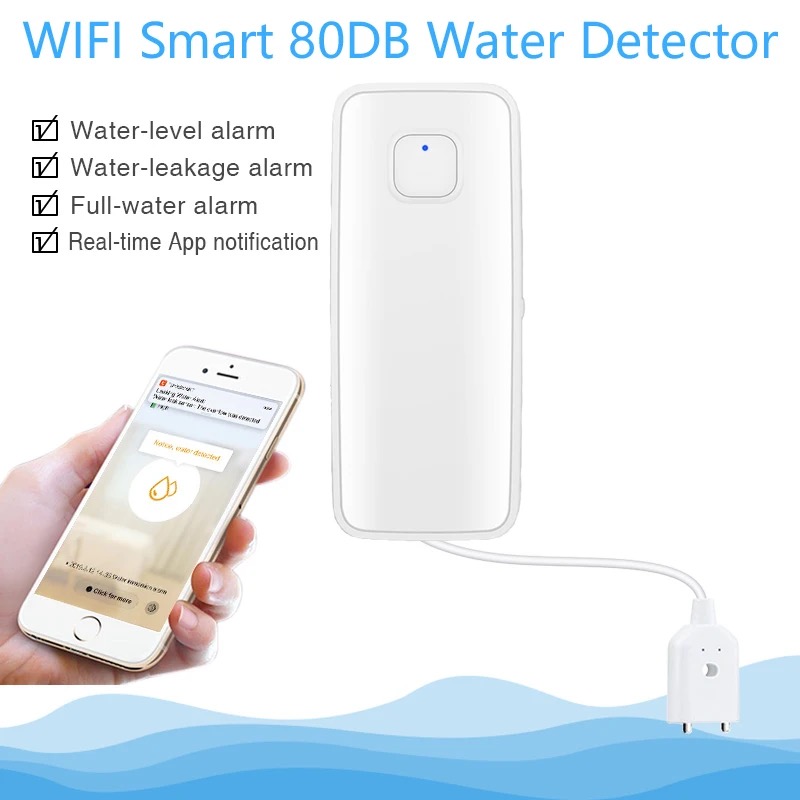 Tuya-インテリジェントな漏水センサー,オーバーフローレベ - Wifi Water Leak Detector のレビューと価格