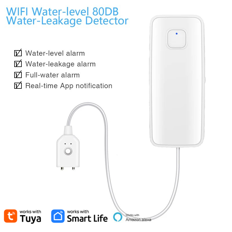 Tuya-インテリジェントな漏水センサー,オーバーフローレベ - Wifi Water Leak Detector のレビューと価格