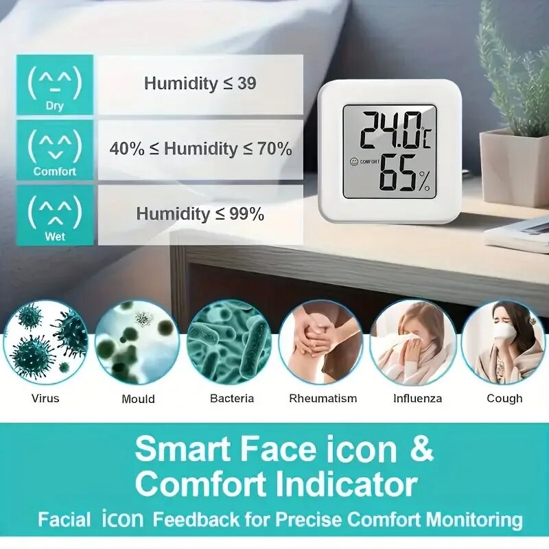デジタル湿度計温度計室内温度計温度ゲージミニ液晶気象ステーシ - Smart Home Room のレビューと価格