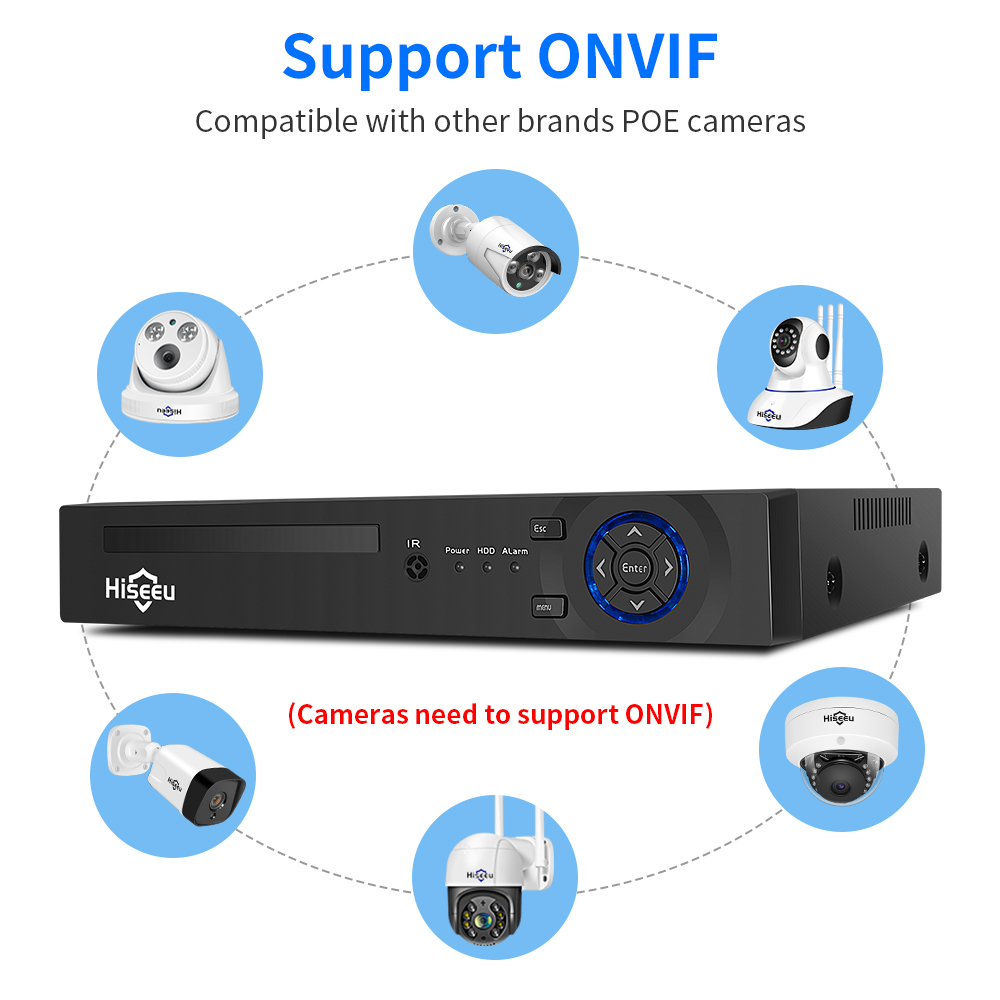 Hiseeu-監視カメラシステムキット,4ch,10ch,1 - Security Ip Camera のレビューと価格