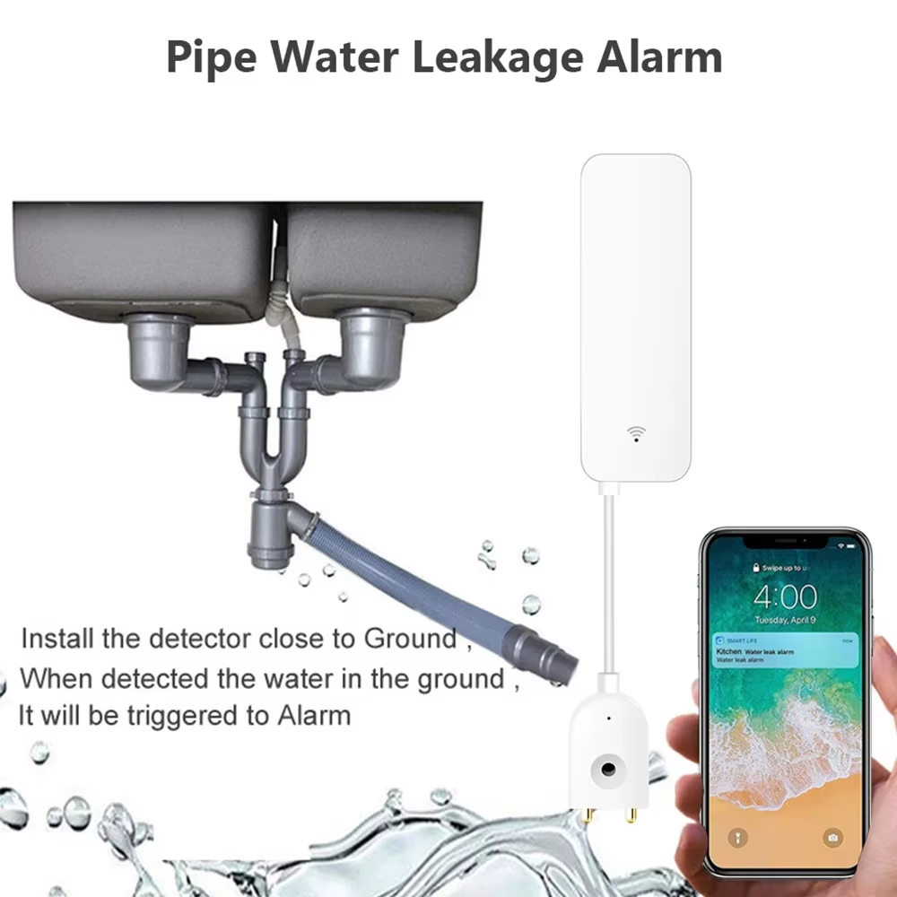 ZigBee WiFi 水漏れセンサー 洪水漏水警報器 Tu - Wifi Water Leak Detector のレビューと価格