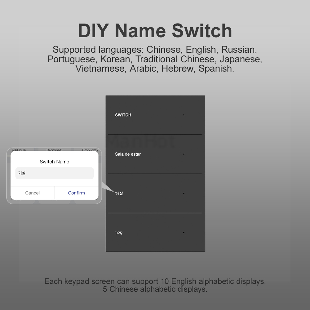 MANHOT WiFi スマート DIY ネームスイッチ 1 - Smart Light Switch のレビューと価格