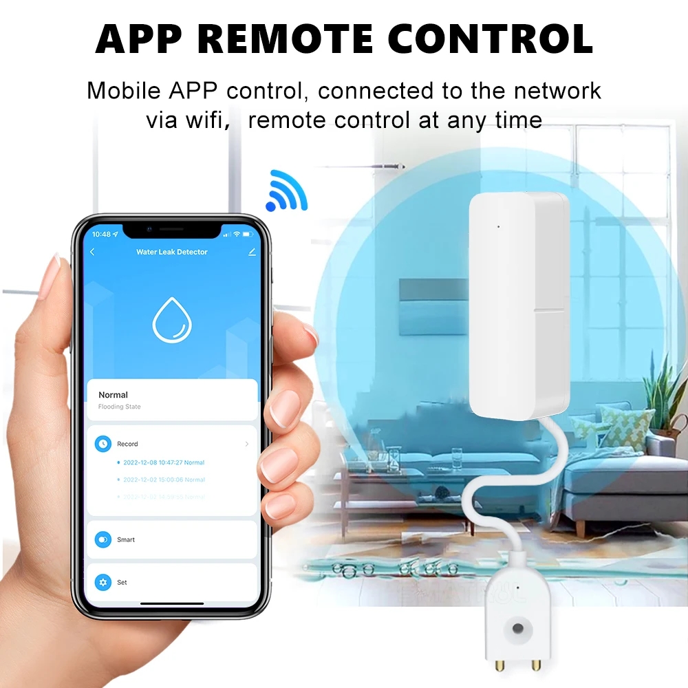Tuya-漏水センサー,水,オーバーフローレベル,セキュリテ - Wifi Water Leak Detector のレビューと価格