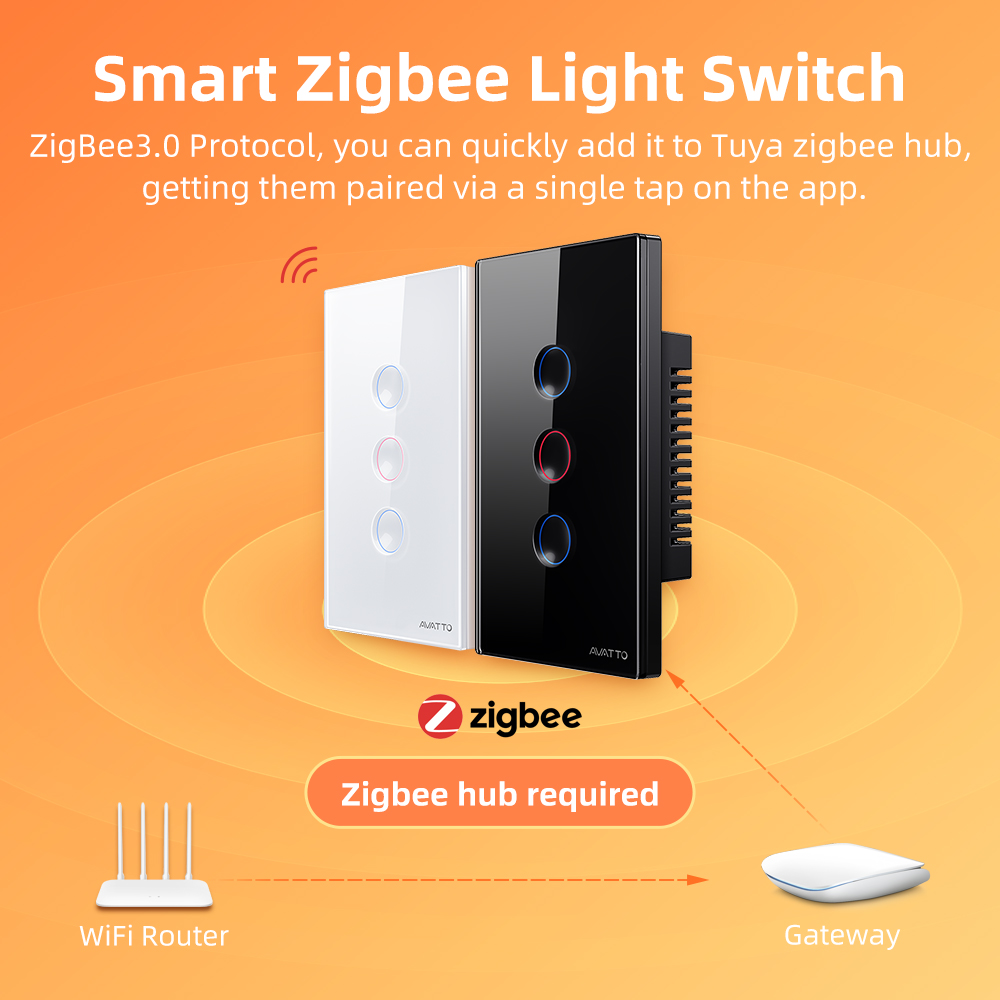 AVATTO 1/2/3/4 ギャング ZigBee スマー - Smart Light Switch のレビューと価格