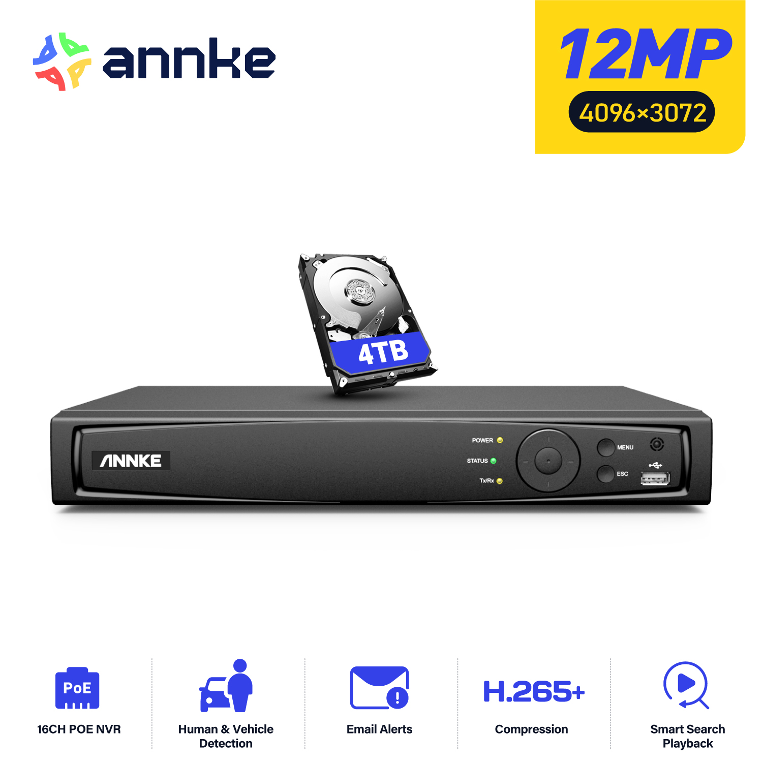 ANNKE 12MP POE NVR ネットワークビデオレコ - Security Ip Camera のレビューと価格