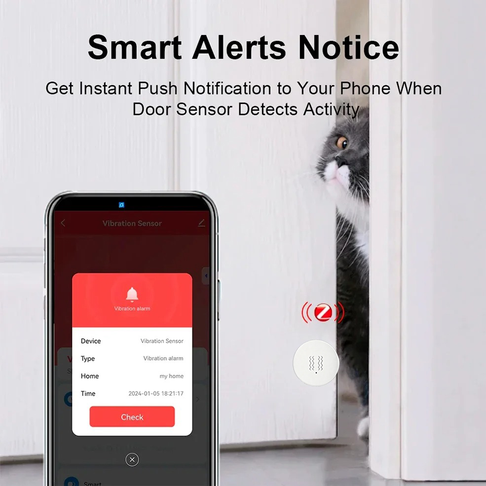 Tuya ZigBee スマート振動＆傾斜センサー ホームセ - Smart Home Monitoring のレビューと価格