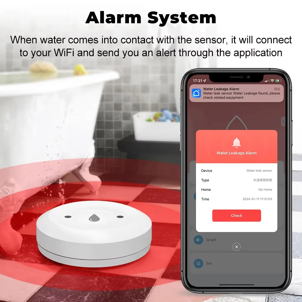 Tuya ZigBee 3.0 水漏れ検知器 スマート洪水セ - Smart Home Monitoring のレビューと価格
