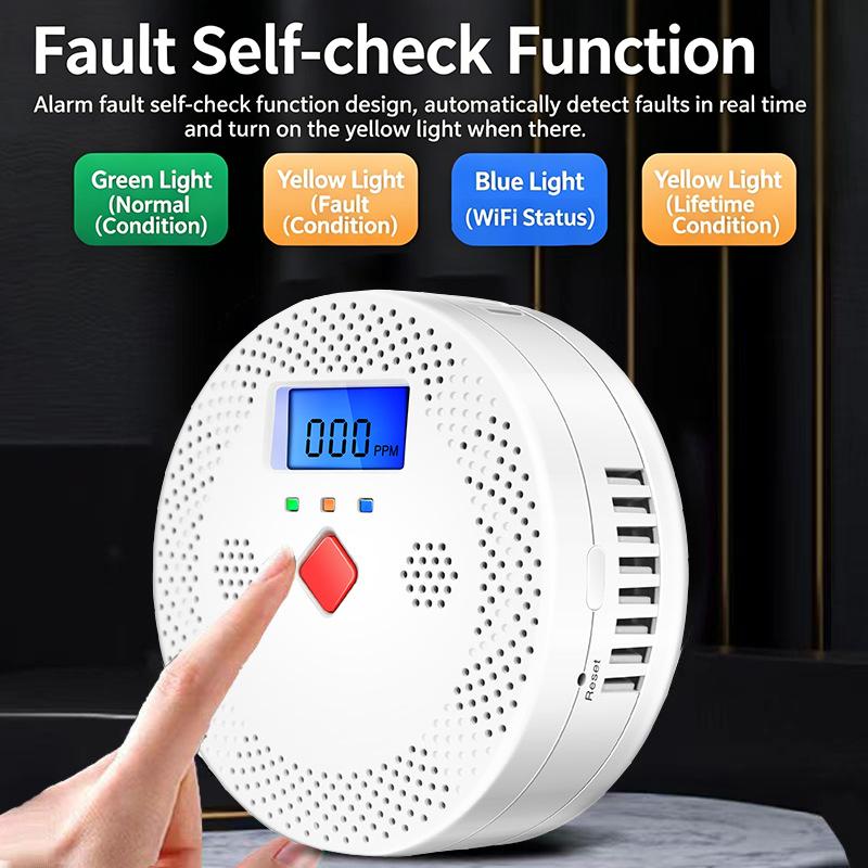 WiFiスマート一酸化炭素検知器アラーム 85dB音声警告  - Smart Home Monitoring のレビューと価格