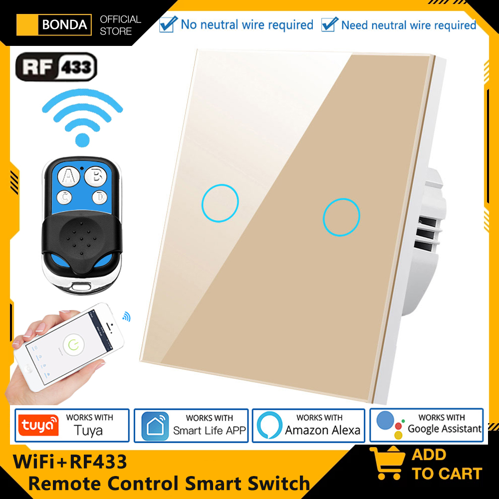 Tuya EU WiFi + RF433 スマートリモコンス - Smart Light Switch のレビューと価格
