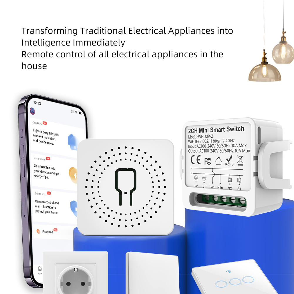 2ウェイTuyaスマートスイッチ2連スマートライトブレーカー - Smart Light Switch のレビューと価格