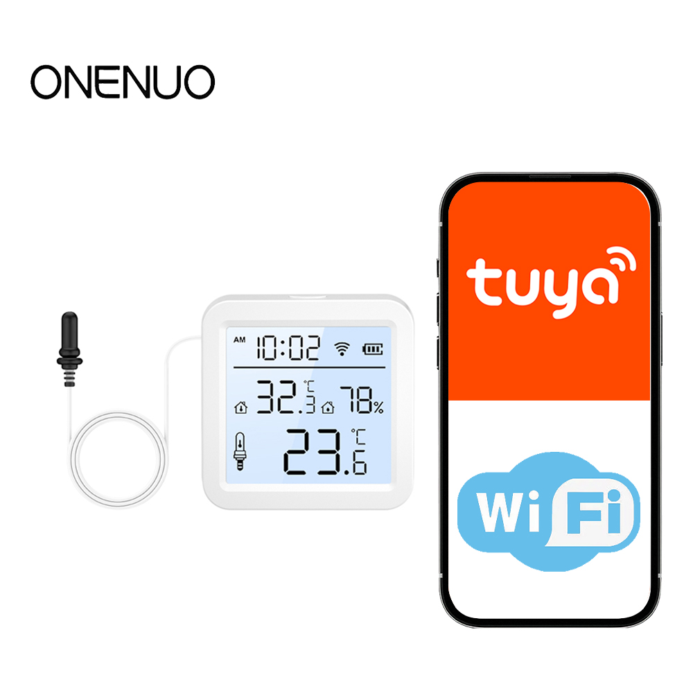 外部プローブ付きWiFi湿度温度センサー、屋内/屋外用Tuy - Smart Home Monitoring のレビューと価格