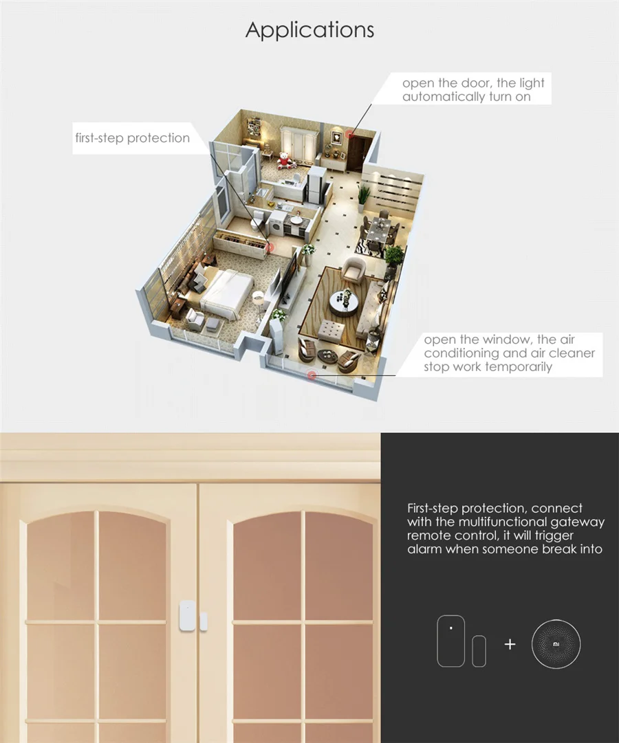 Aqara ドアウィンドウセンサー Zigbee ワイヤレス - Smart Home Xiaomi 2 のレビューと価格